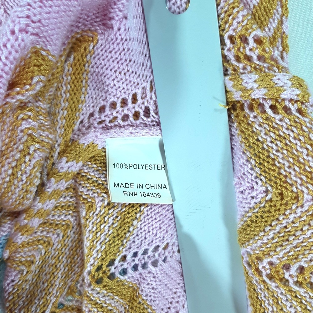 Petal + Pup Chevron Knit Sleeveless Maxi Dress Pink Yellow Blue US 0 Boho - Picture 10 of 10